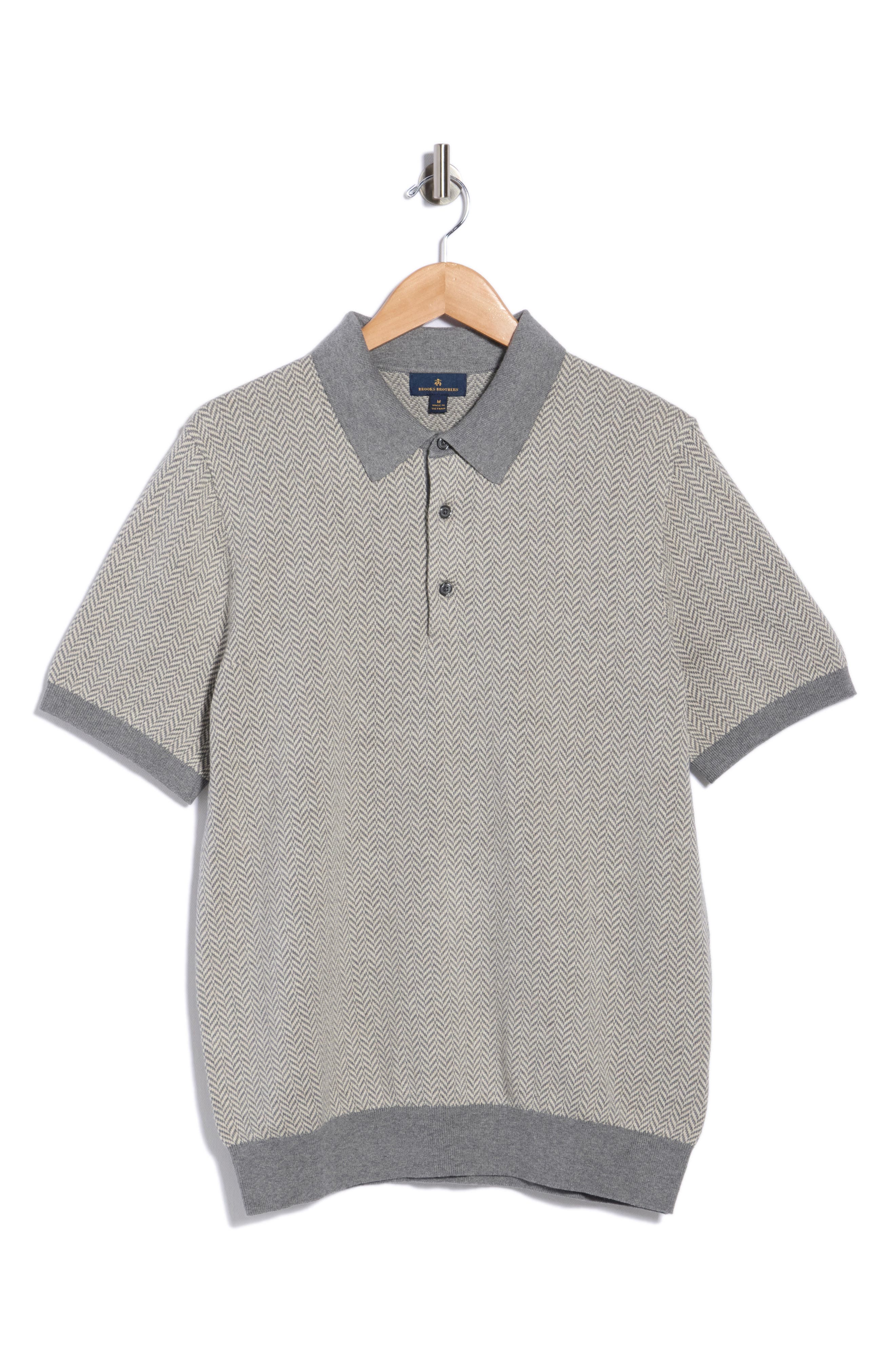 Herringbone Short Sleeve Knit Polo