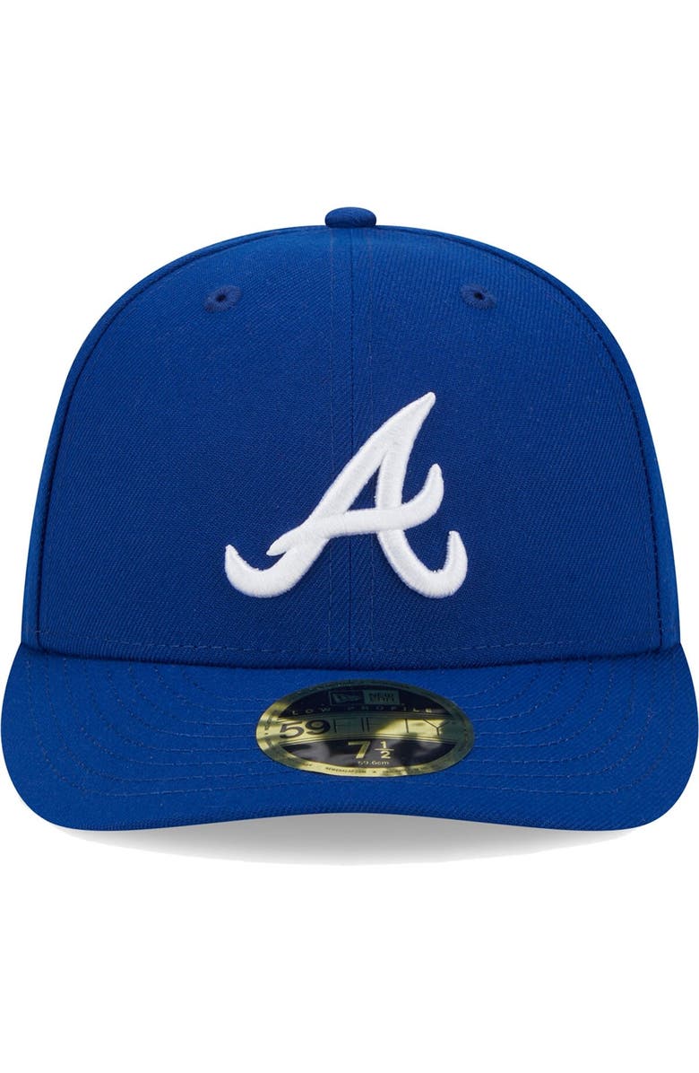 New Era Men's New Era  Royal Atlanta Braves White Logo Low Profile 59FIFTY Fitted Hat, Alternate, color, 