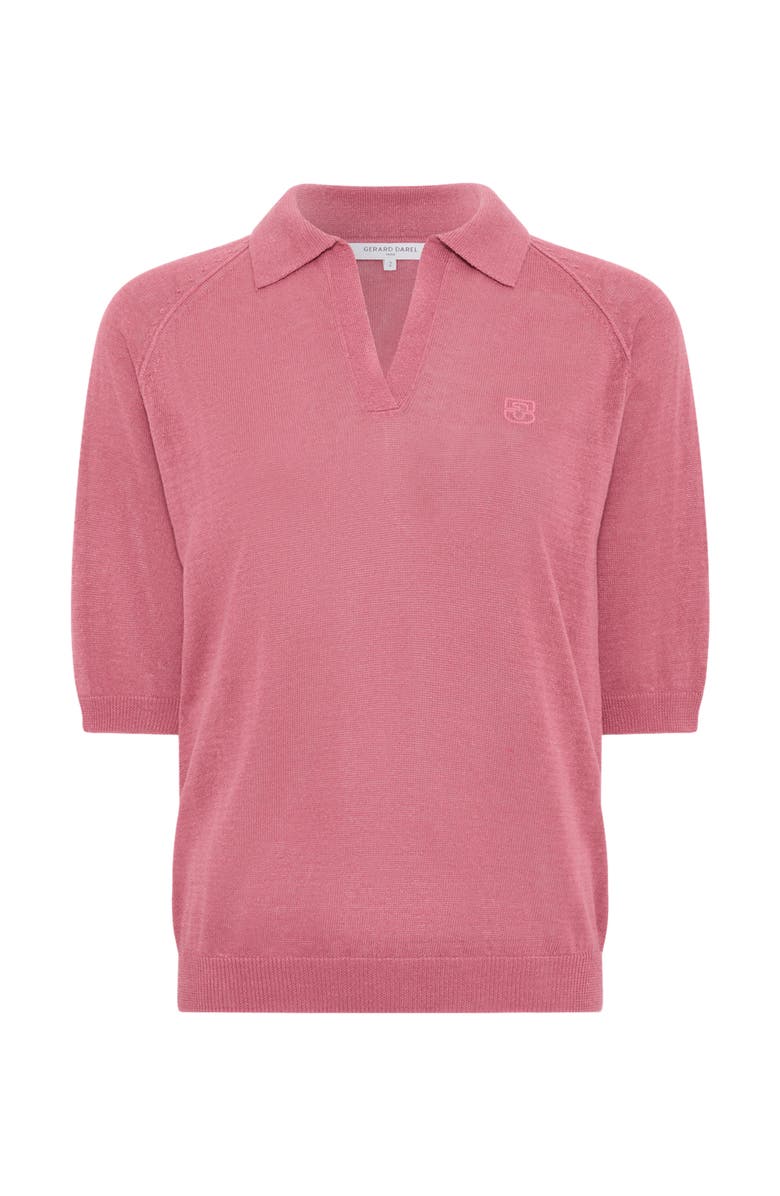 GERARD DAREL Loula Polo Collar Jumper, Alternate, color, Rosewood