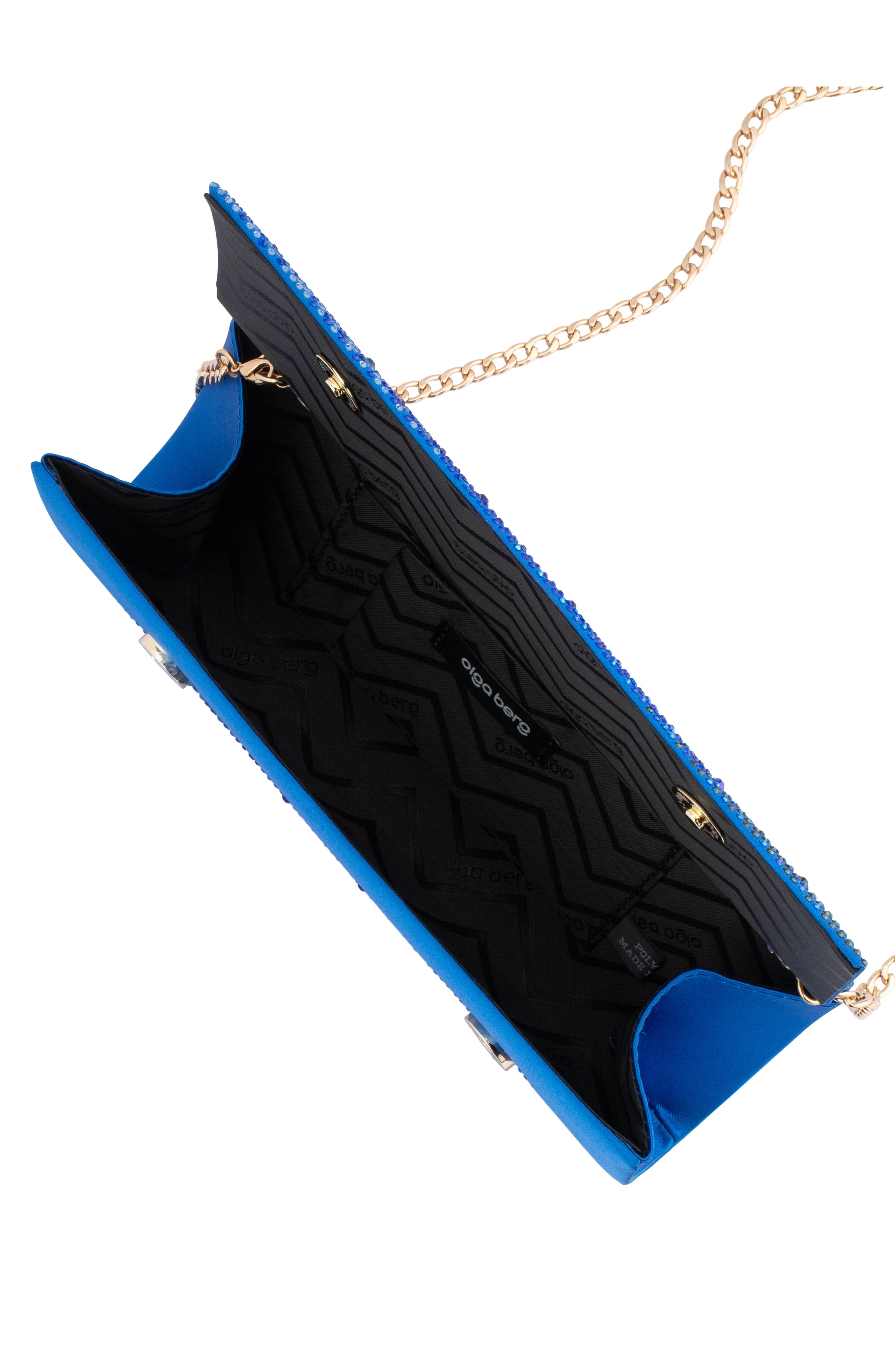 Camille Ombré Hot Fix Crystal Clutch, Alternate, color, BLUE