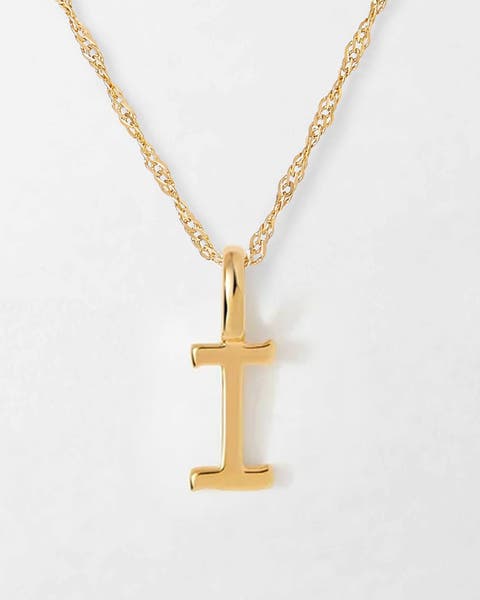 Solid Gold Initial Necklace