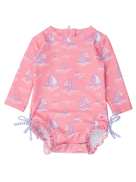 Baby Girls Long Sleeve UPF50+ One Piece Rash Guard