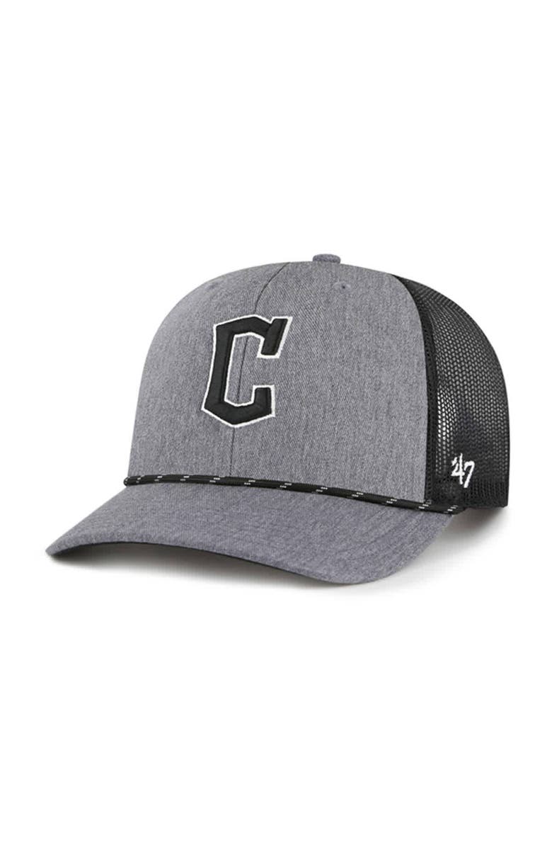 '47 Men's '47 Charcoal Cleveland Guardians Carbon Rope Trucker Adjustable Hat, Main, color, Charcoal