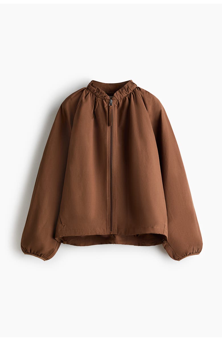 H&M Gathered bomber jacket, Alternate, color, Brown