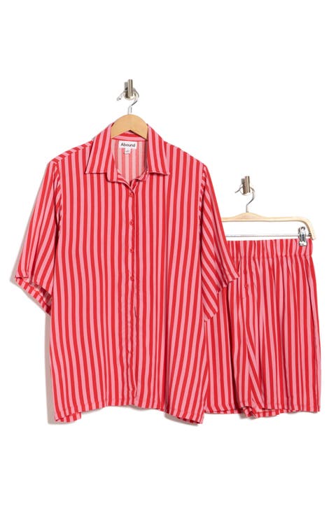 Easy Printed Cover-Up Shirt & Shorts Set