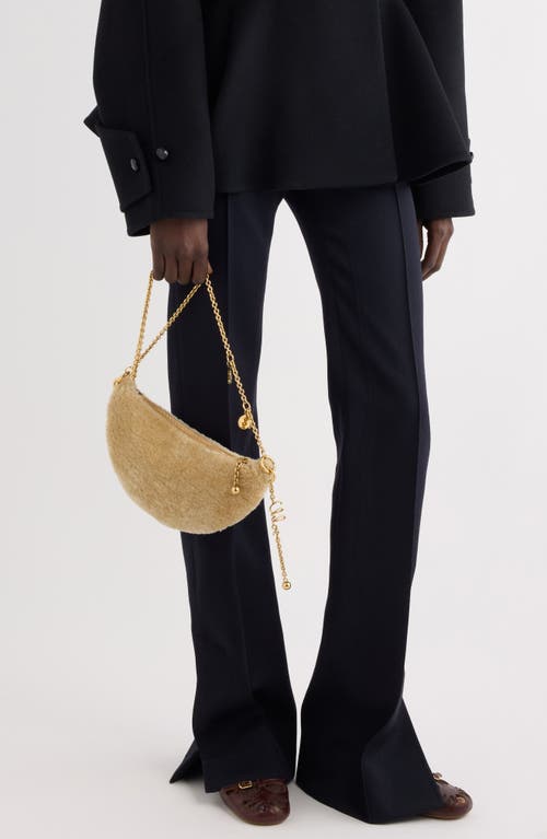 Chloé Mini Icons Genuine Shearling Half Moon Crossbody Bag