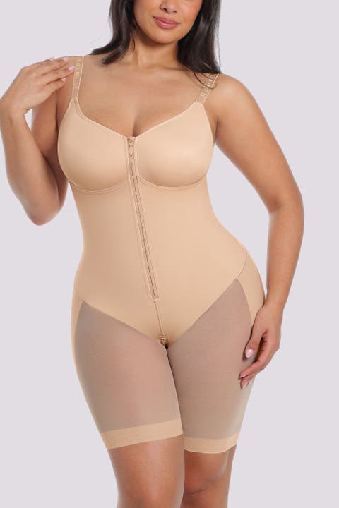 Body Shaper With Zipper Crotch Mid-Thigh Bodysuit