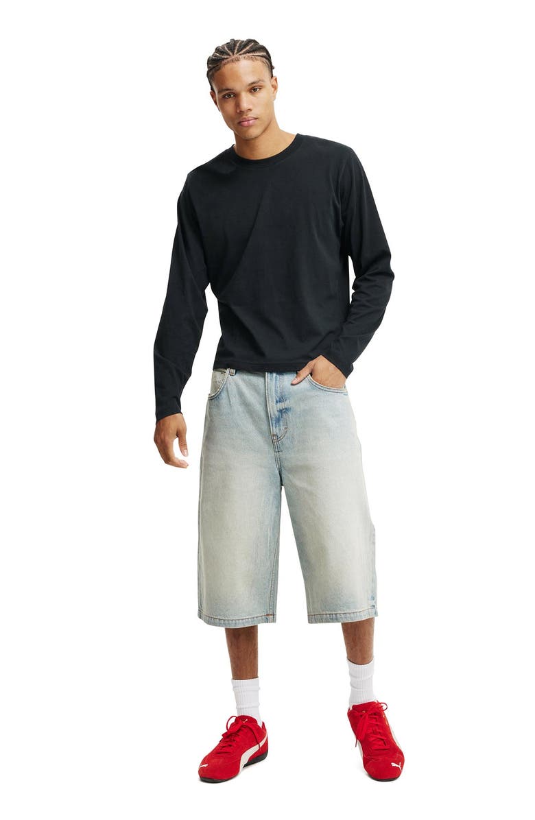 Cotton On Men's Cropped Fit Long Sleeve, Alternate, color, Black