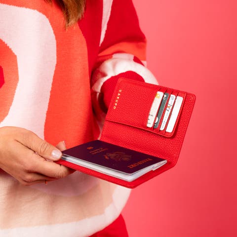 Leather Passport Wallet with RFID Protection