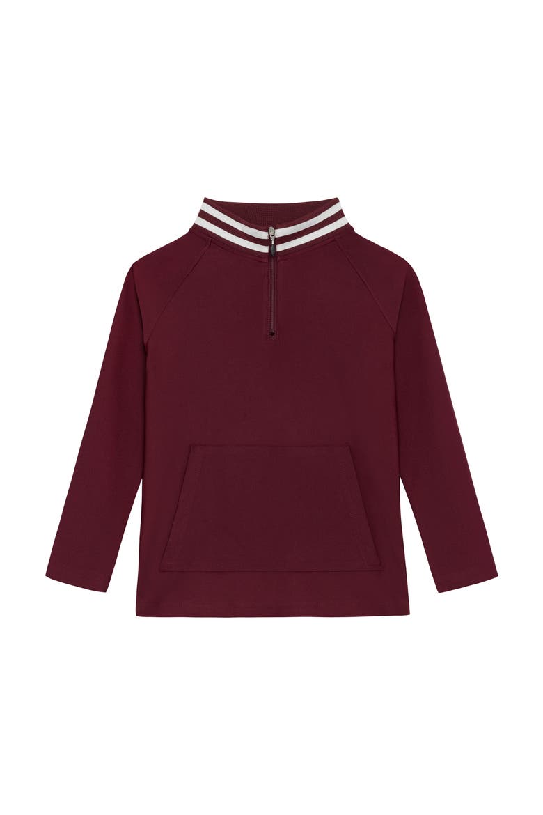 Girls Retro Half-Zip, Main, color, Maroon