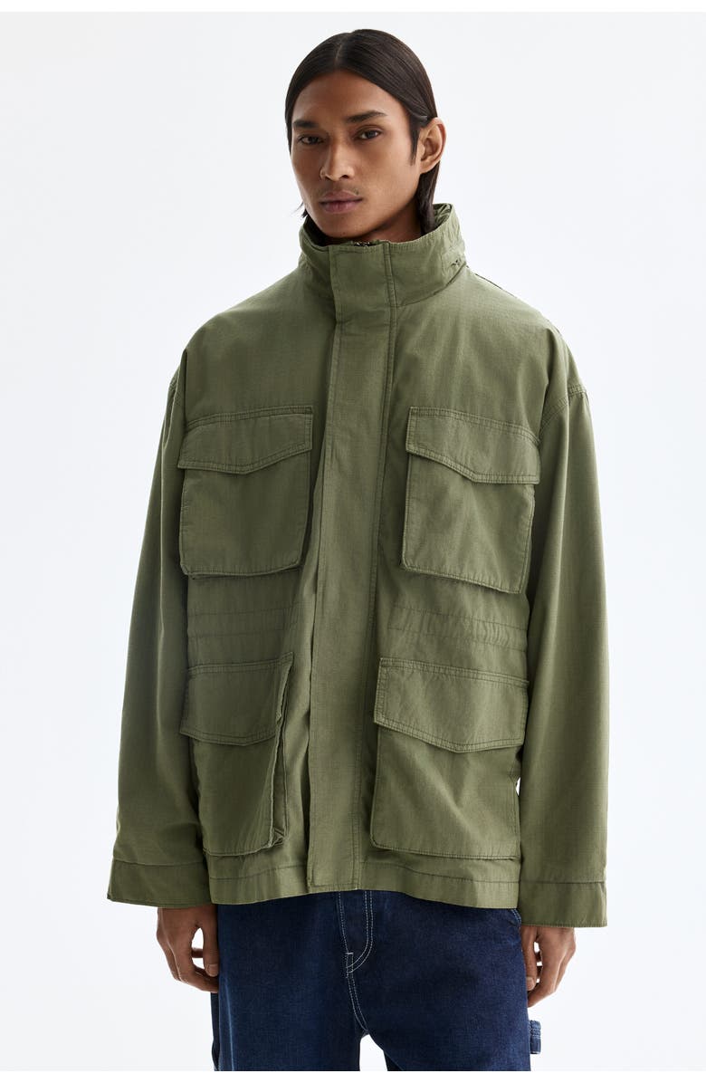 H&M Cargo Jacket, Main, color, Khaki Green