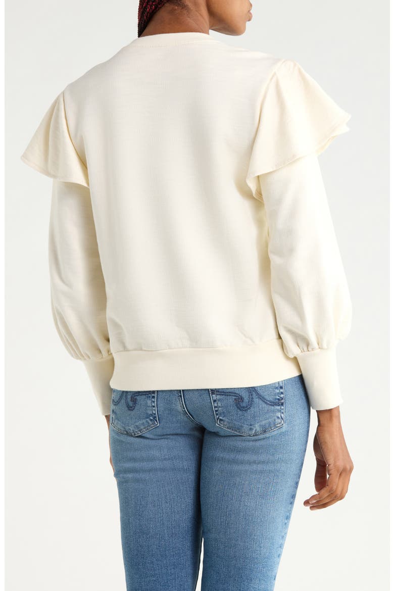 Cecilia Ruffle Sweatshirt, Alternate, color, IVORY DUST