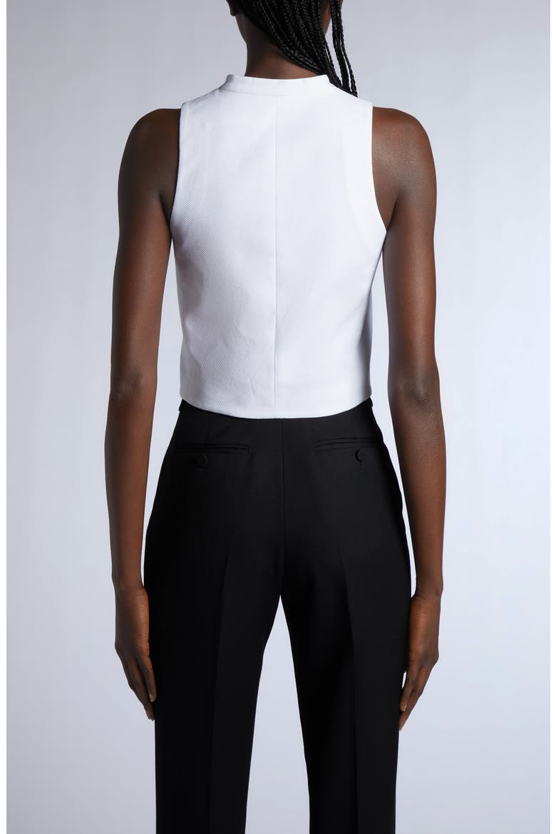 Cotton Piqué Fitted Vest, Alternate, color, WHITE