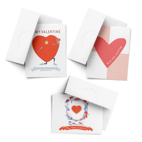 Love/Valentine's Assorted Greeting Card Pack (3ct) "Non Corny Valentine, Boo Valentine, Forever Valentine"