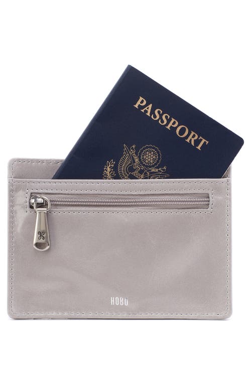 Hobo Euro Slide Leather Credit Card Case In Gray