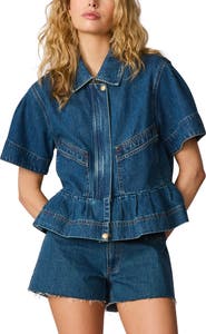 Steve Madden Haezel Peplum Denim Jcket