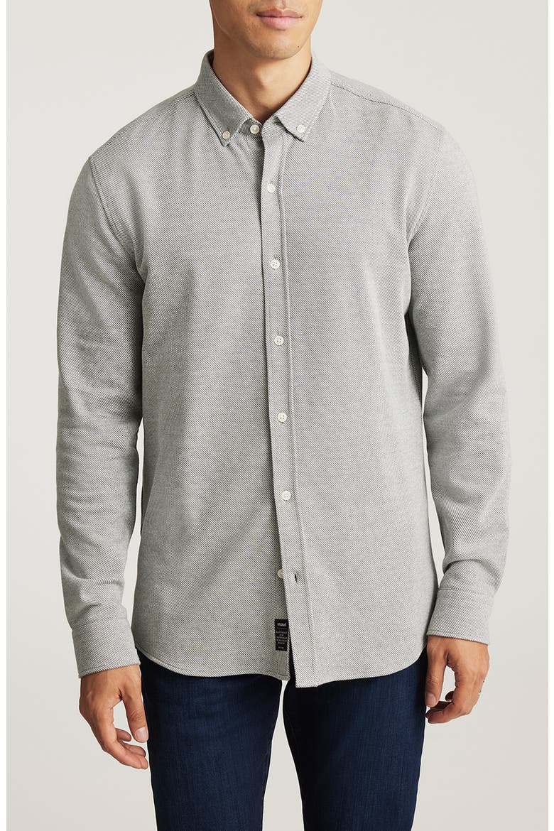 Textured Cotton Blend Button-Down Shirt, Main, color, URBAN CHIC