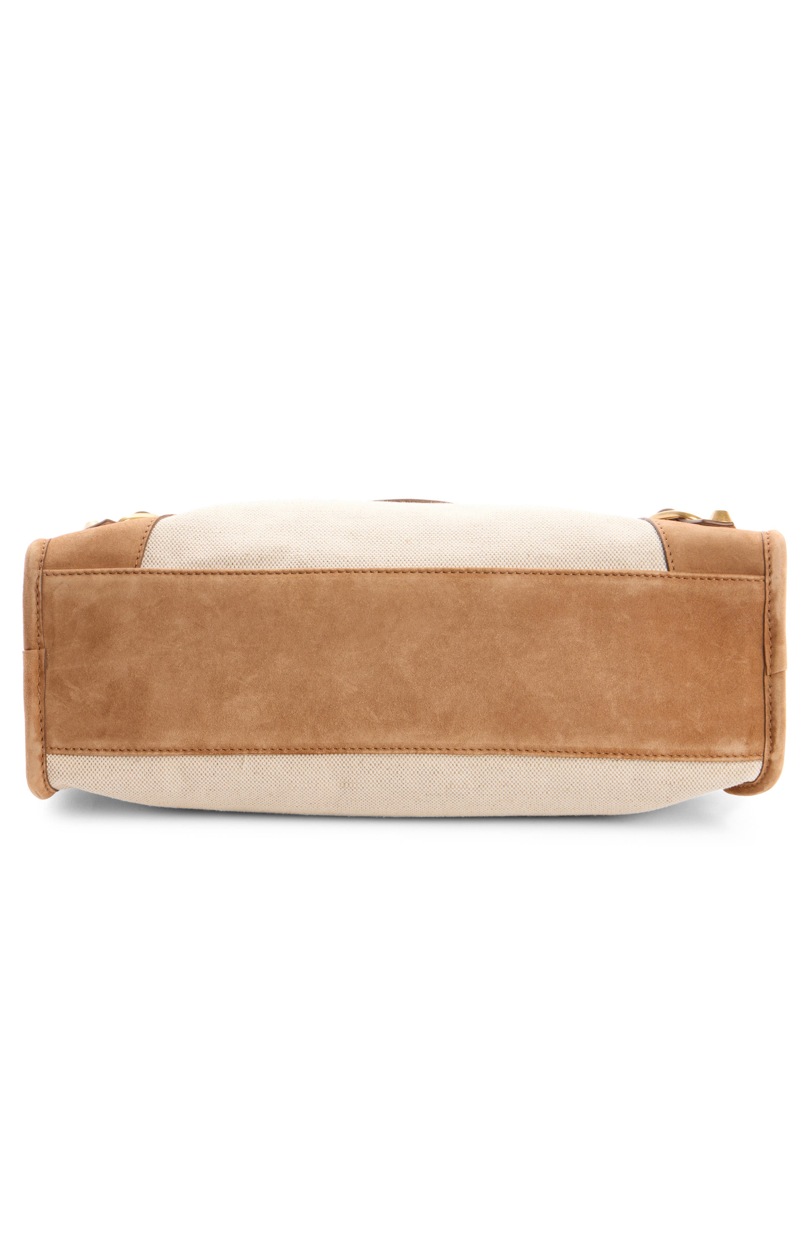 Balenciaga Small Le City Canvas & Leather Bag, Alternate, color, 9226 Natural/ Camel