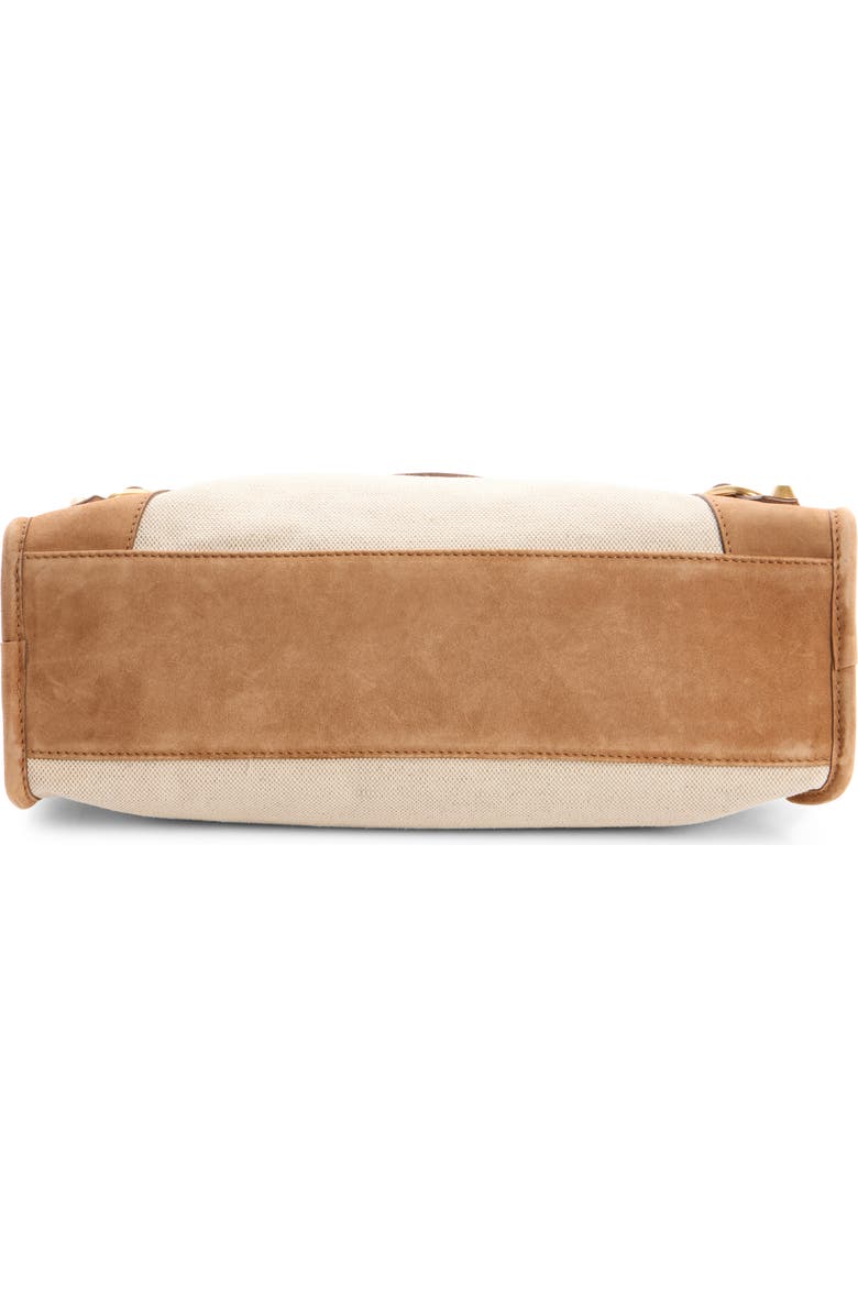 Balenciaga Small Le City Canvas & Leather Bag, Alternate, color, 9226 Natural/ Camel