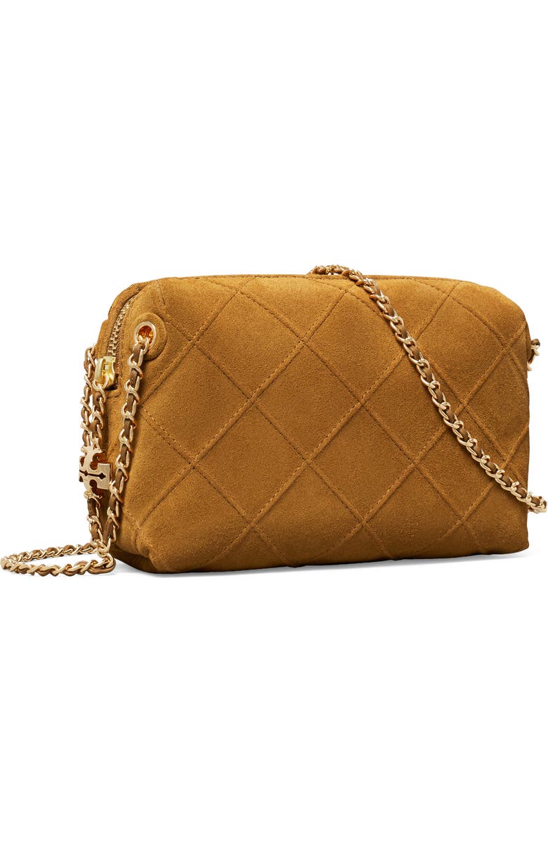 Tory Burch Fleming Soft Suede Crossbody Bag, Alternate, color, Chicory Brown