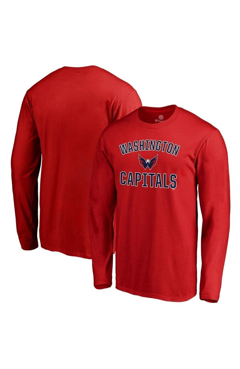 FANATICS Men's Fanatics Branded Red Washington Capitals Team Victory Arch Long Sleeve T-Shirt, Main, color, 