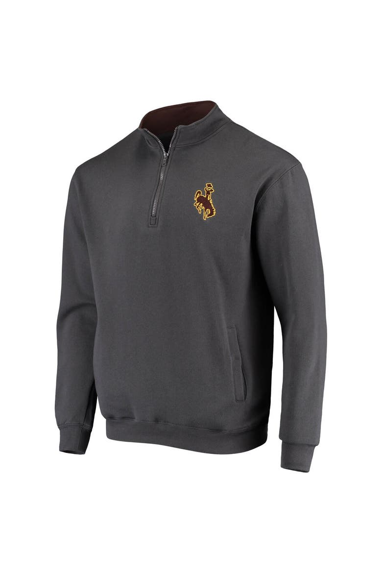 Men's Colosseum Charcoal Wyoming Cowboys Tortugas Logo Quarter-Zip Jacket, Alternate, color, Charcoal