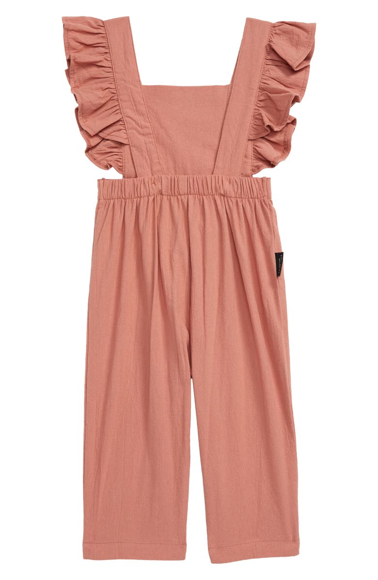 TINY TRIBE Ruffle Cotton Jumpsuit, Alternate, color, 