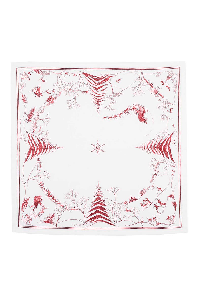 Set of 4 Country Estate Winter Frolic Napkins, Alternate, color, RUBY