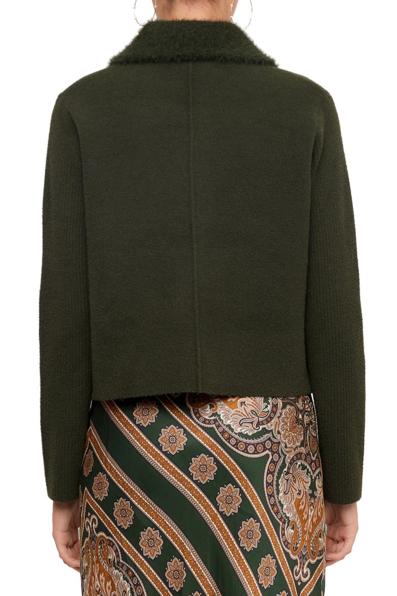 Collared Sweater Jacket, Alternate, color, FOREST GREEN