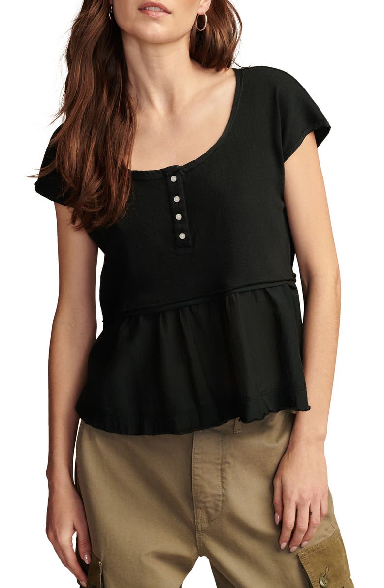 Lucky Brand Mixed Media Henley Top, Main, color,