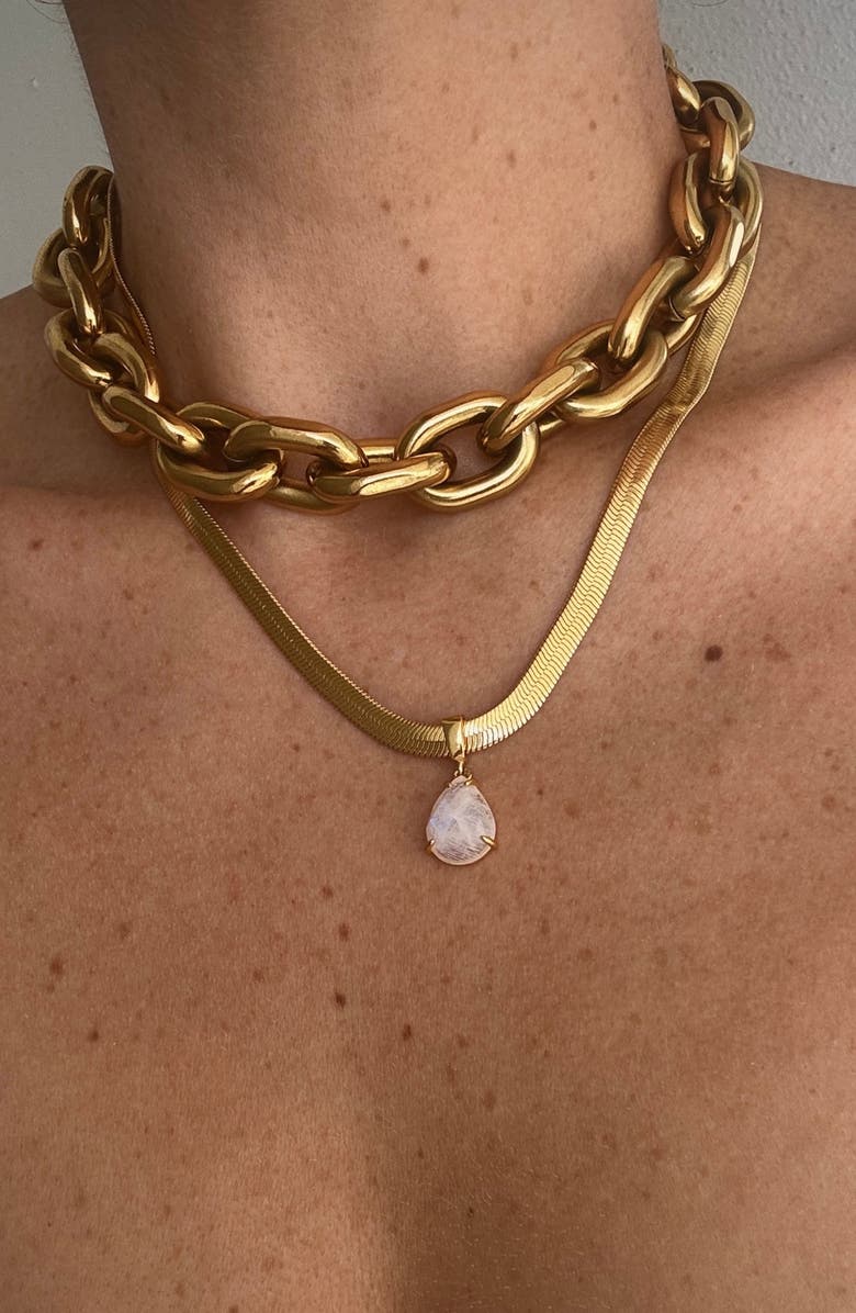 st. Moran Chunky Oversize Chain Necklace, Alternate, color, Gold