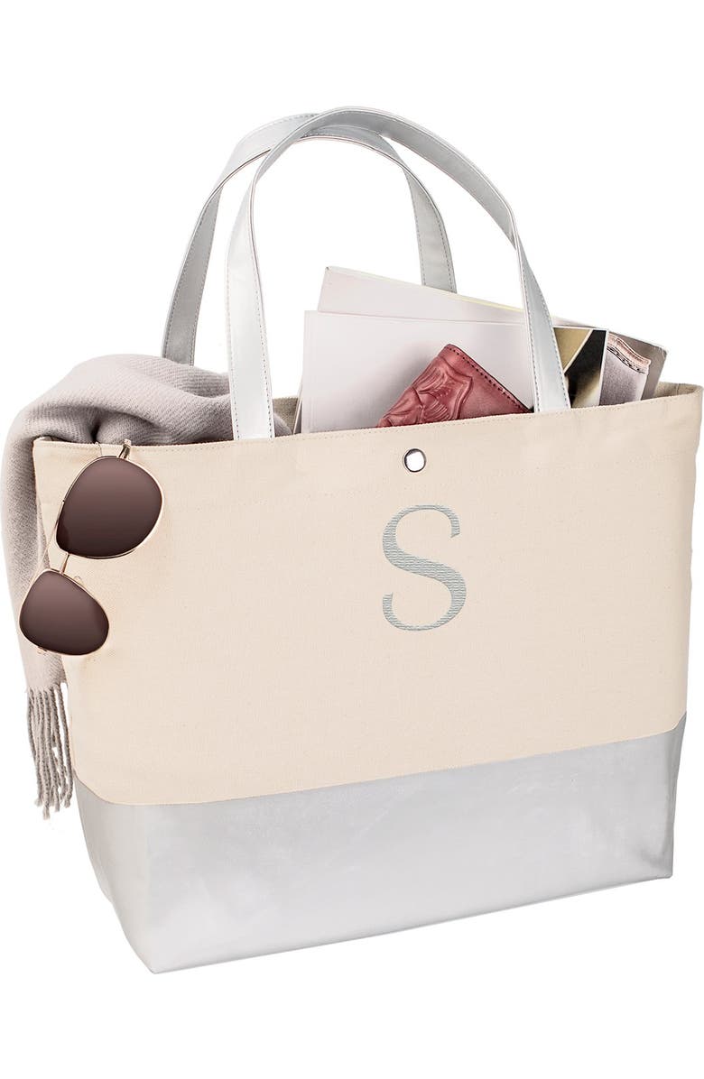 Cathy's Concepts Monogram Canvas Tote, Alternate, color,
