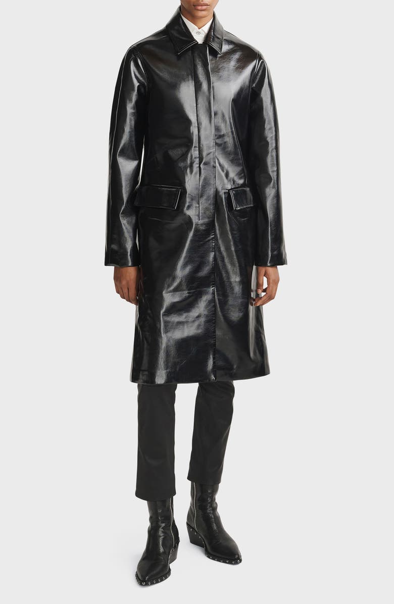 rag & bone Morin Faux Leather Coat, Alternate, color,