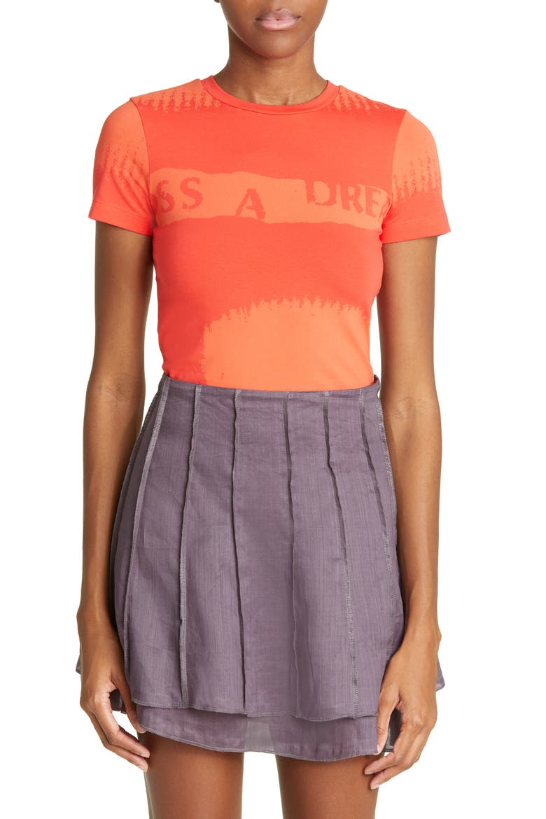 Dreamy Stretch Organic Cotton T-Shirt, Main, color, RED