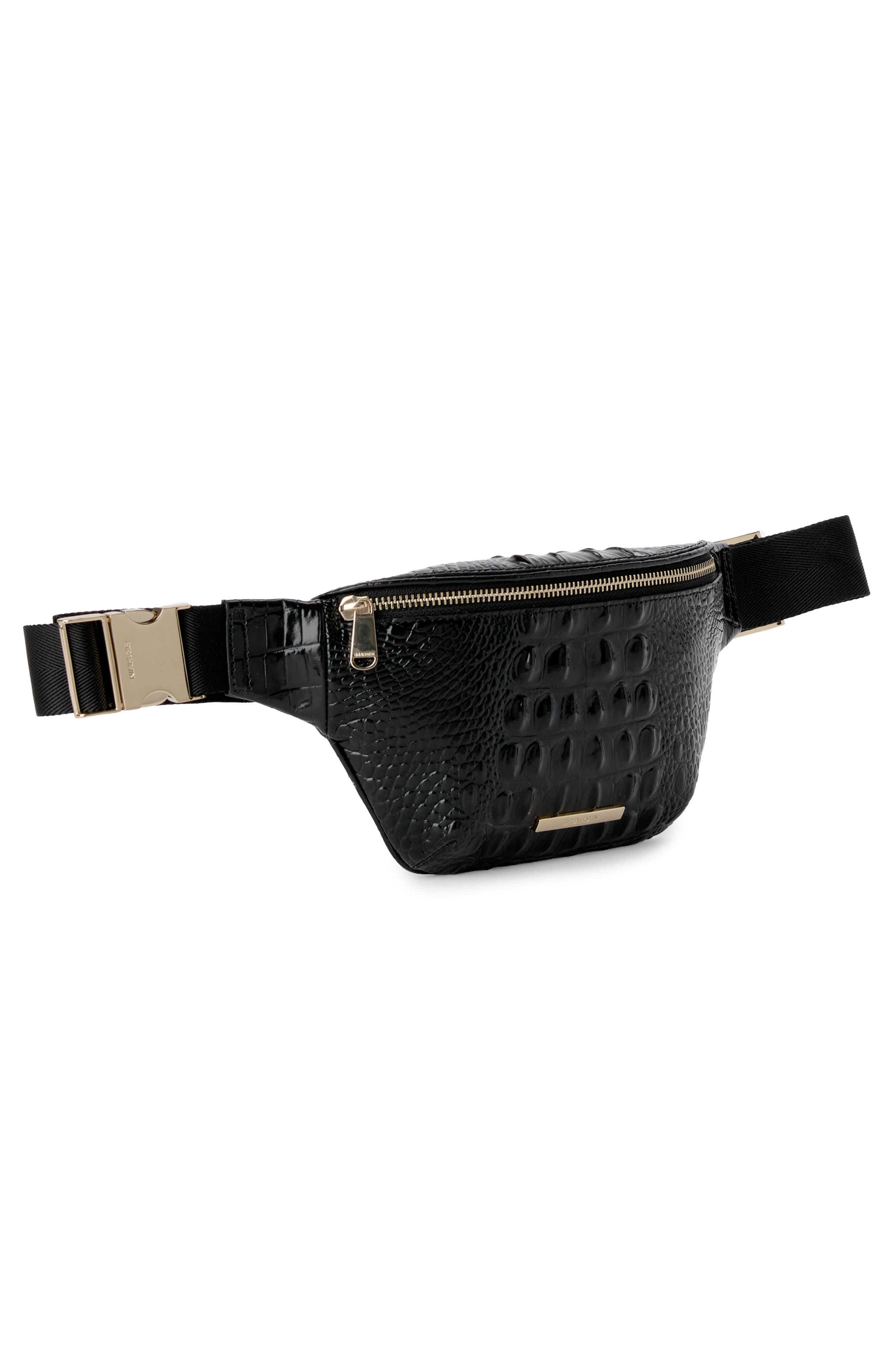 Brahmin Hollis Croc Embossed Leather Sling Bag, Alternate, color, 