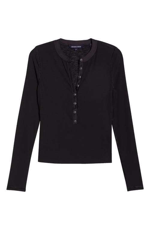 Veronica Beard Drexler Knit Henley Top In Black