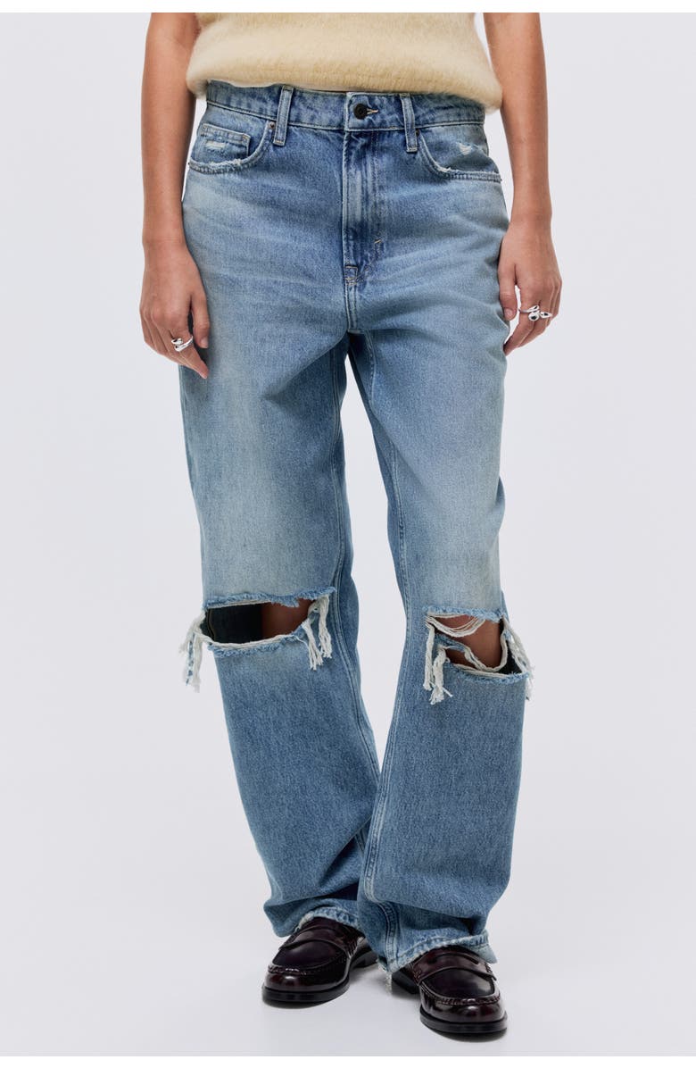 H&M Straight high jeans, Alternate, color, Dark Denim Blue