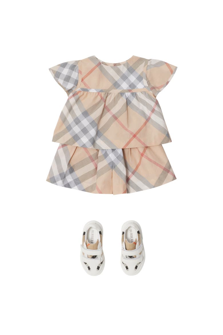Check Cotton Shorts, Alternate, color, Pale stone