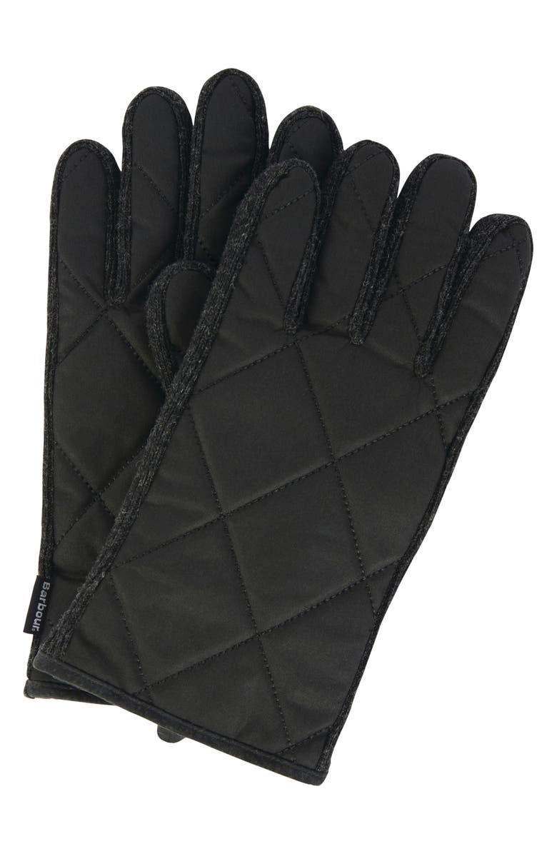 Barbour Winterdale Wax Cotton Gloves, Main, color, Black