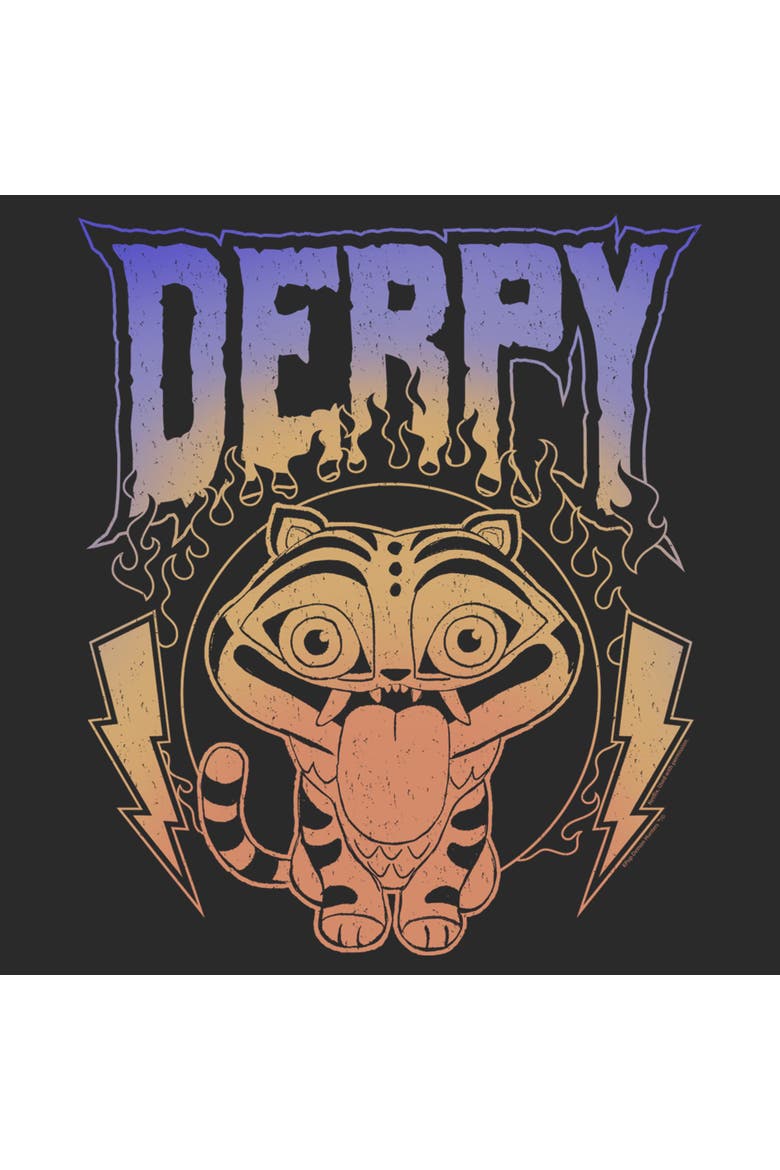 Mens KPop Demon Hunters Mythic Lightning Derpy T Shirt, Alternate, color, Charcoal