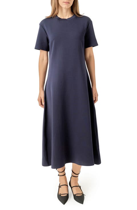 Short Sleeve Midi Dress