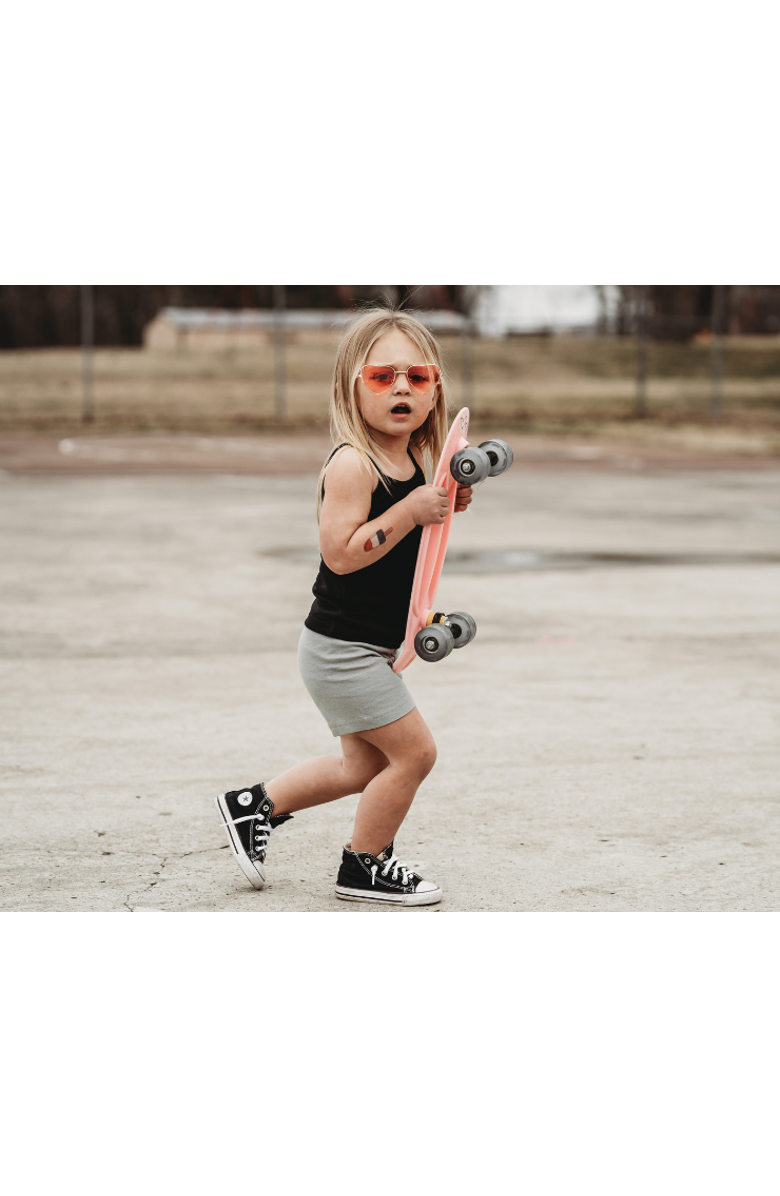 CITY THREADS Girls Organic Cotton Soft Bike Shorts, Alternate, color, Black