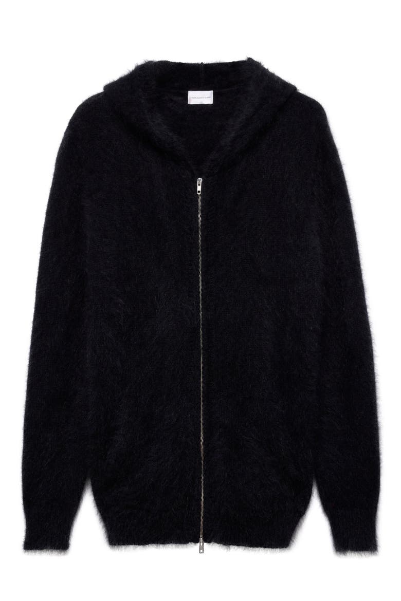 Fuzzy Zip Hoodie, Alternate, color, ANGORA SABLE