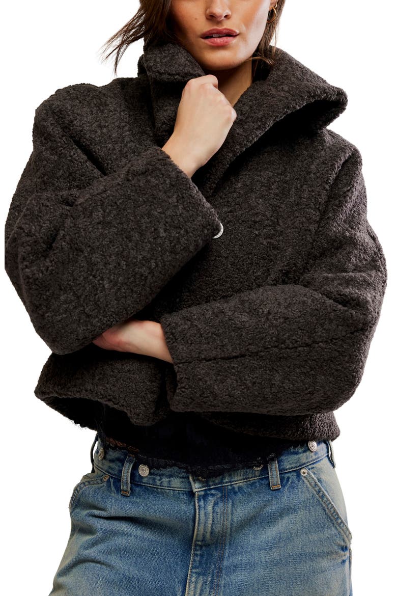Softest Touch High Pile Fleece Jacket, Alternate, color, CHARCOAL GREY