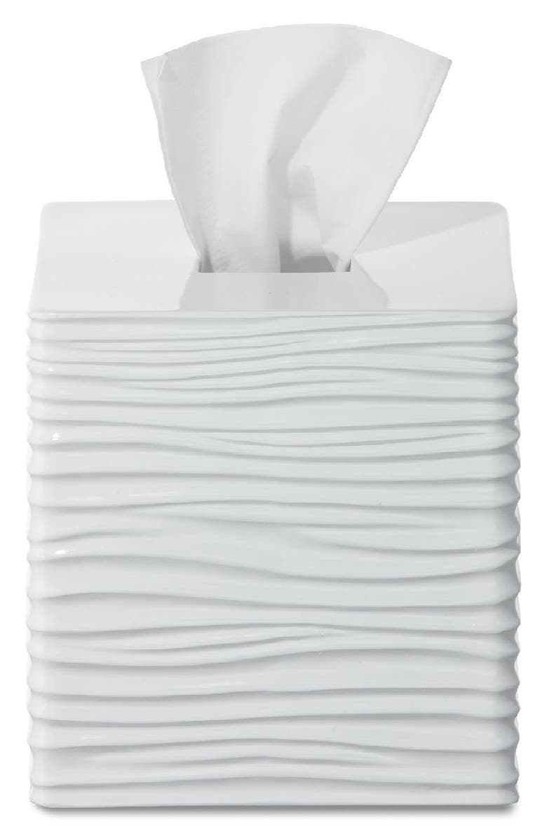 ROSELLI TRADING COMPANY By the Sea Tissue Box Cover, Main, color, White