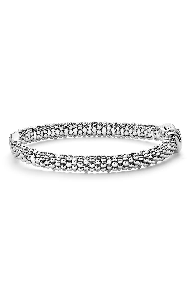 LAGOS Diamond Circle Caviar Bracelet, Alternate, color, Silver