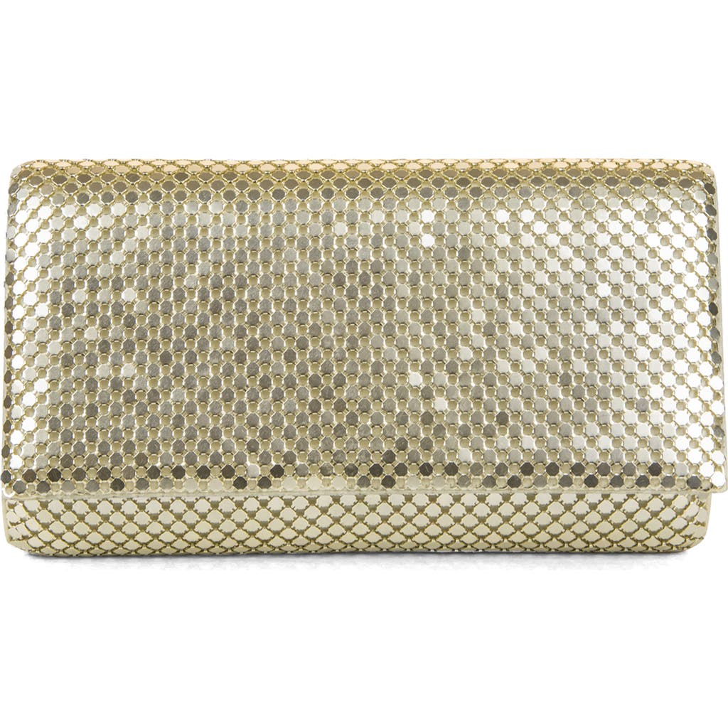 Jessica Mcclintock Mesh Clutch In 39n-lt.gold