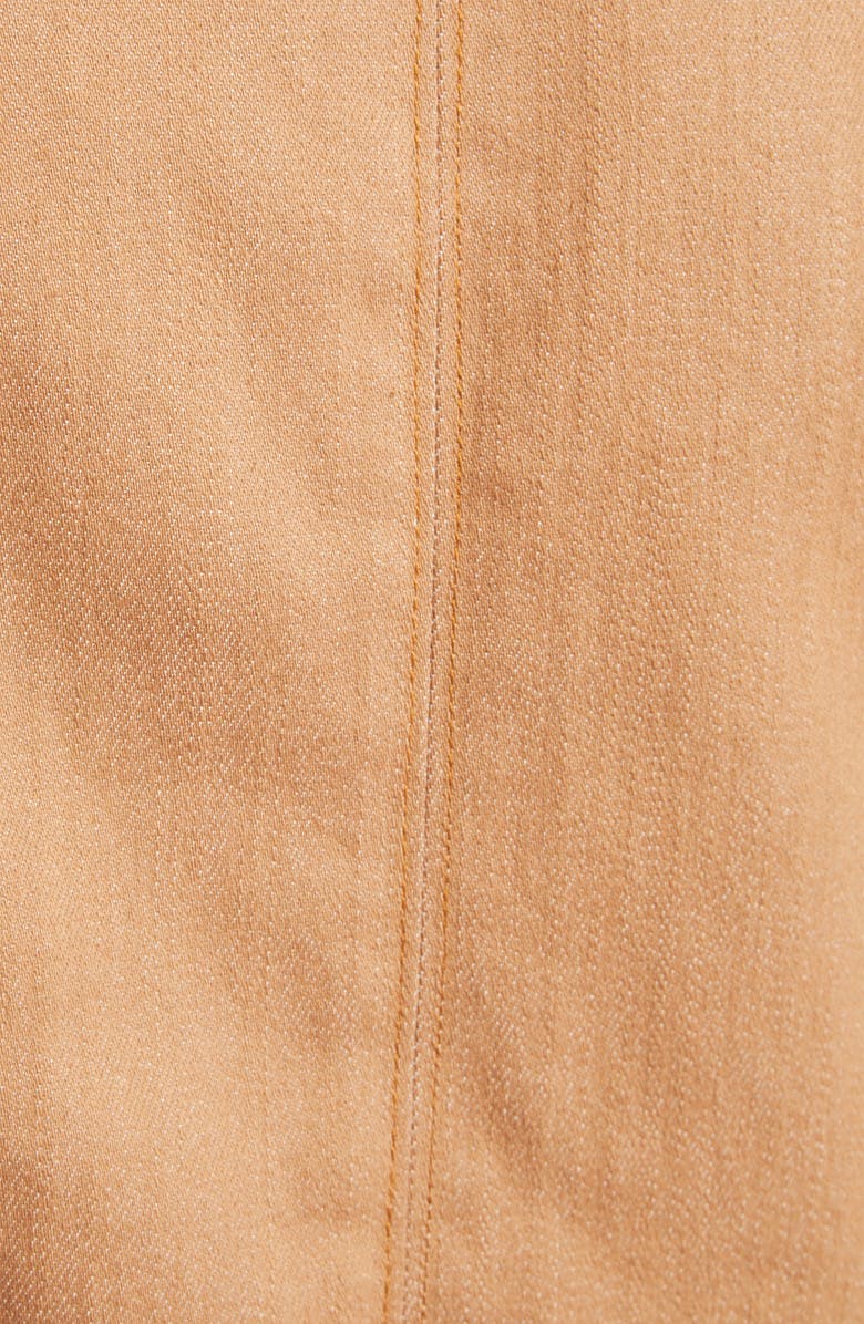 Cinq à Sept Dalia Collarless Denim Trucker Jacket, Alternate, color, Cocoa