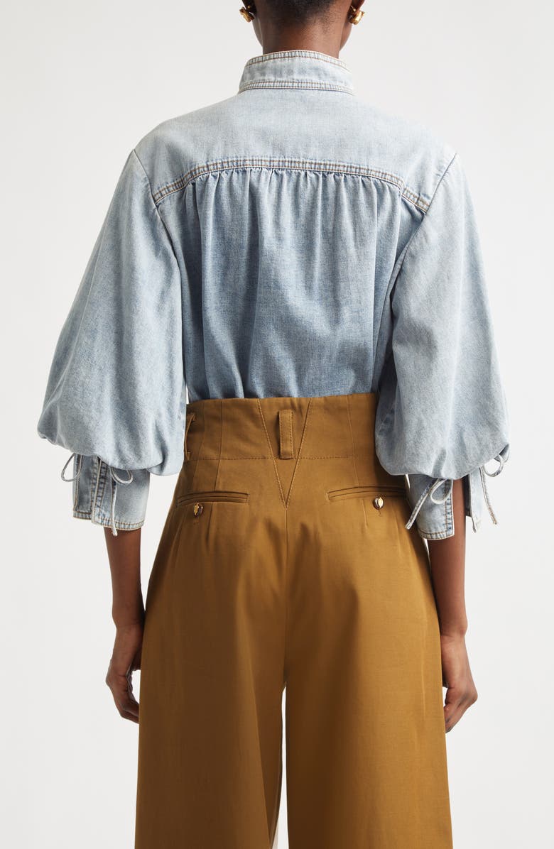 Zimmermann Kindred Spirit Denim Pullover Top, Alternate, color, Sea Foam