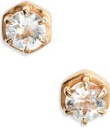 Anzie Mélia Round White Topaz Stud Earrings